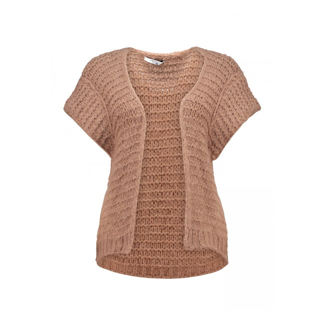 GILET KNIT DARIA TAUPE CAMEL