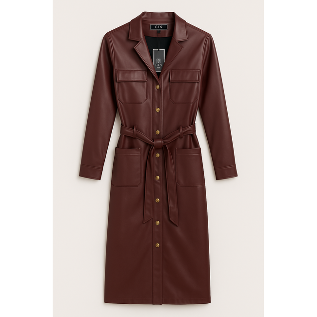 JURK LEERLOOK MERLOT DOORKNOOP C10902
