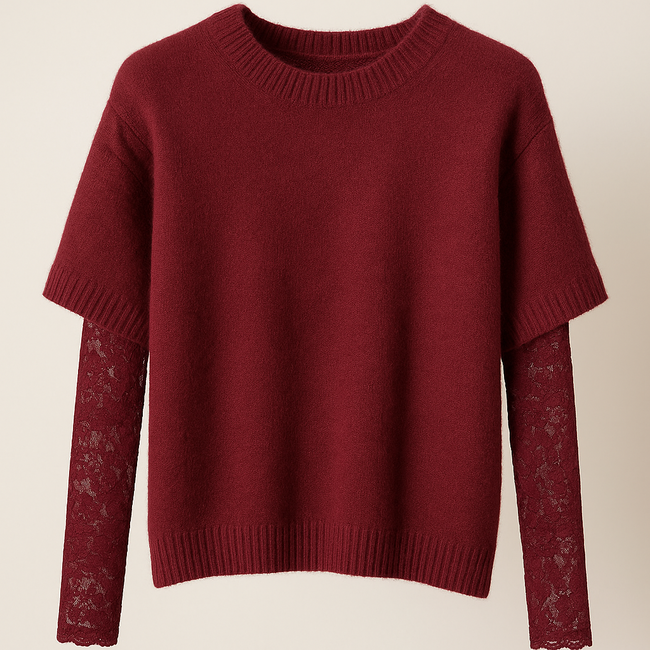 TRUI LACE SLEEVE WINE SH696P