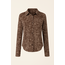 BLOUSE STRETCH PRINT COFFEE HS9851