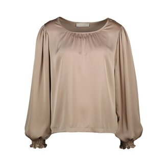 BLOUSE MOSTOLES SATIN CHAMPAGNE/NUDE