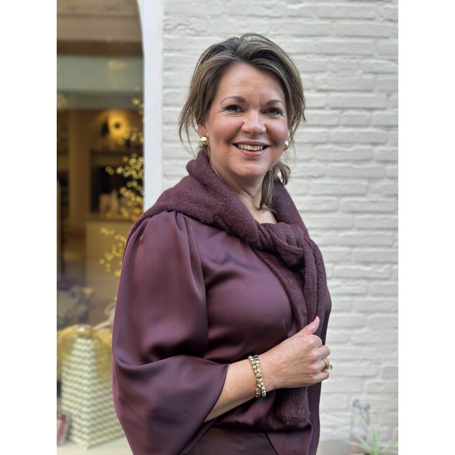 BLOUSE MOSTOLES SATIN BURGUNDY