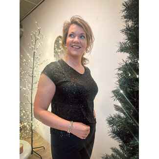 TOP PIXIE BLACK GLITTER