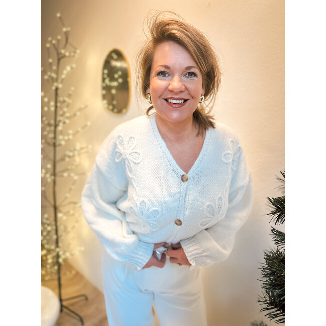 VEST MAVEL CREME FLOWER