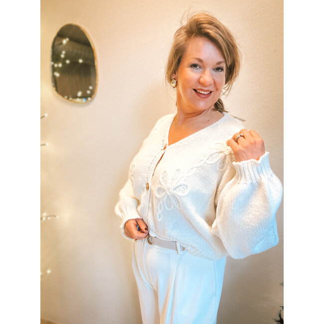 VEST MAVEL CREME FLOWER