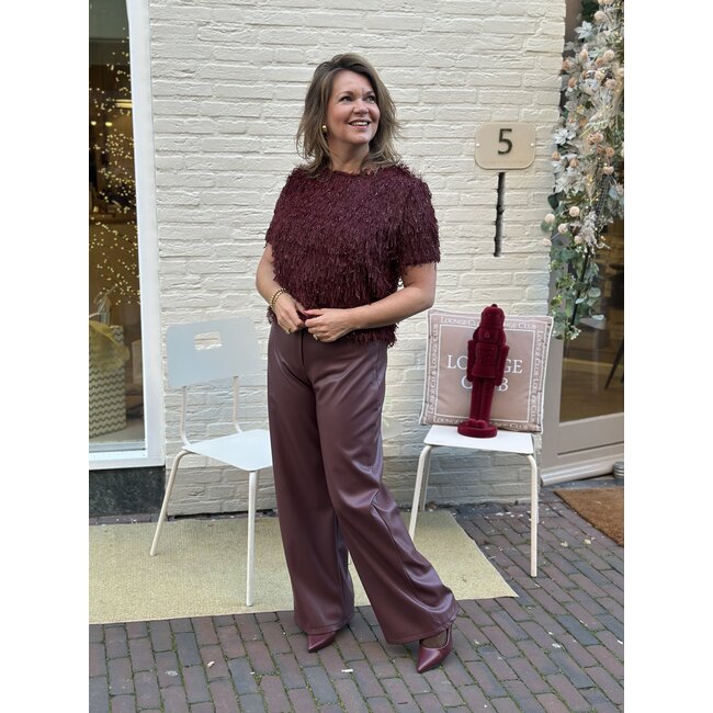 PANTALON LEERLOOK ANDORRA BORDEAUX