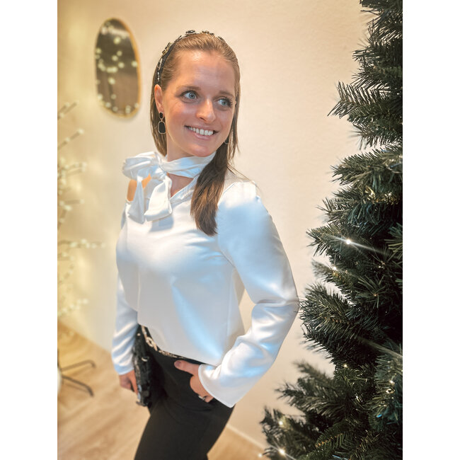 BLOUSE ONE SHOULDER CFC0126399003 WHITE