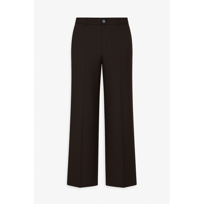 BROEK TWILLWID DARK BROWN