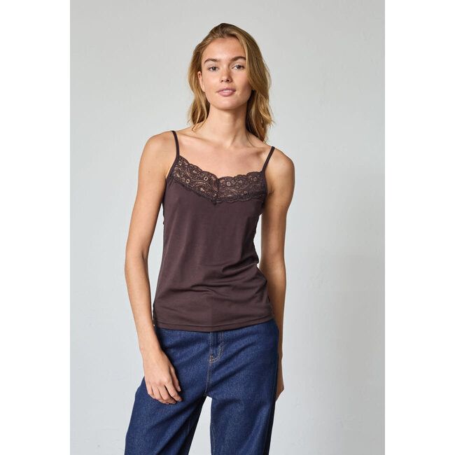 TOP VUMI LACE CHOCO