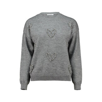 TRUI ANNIE BEADED HEART GREY
