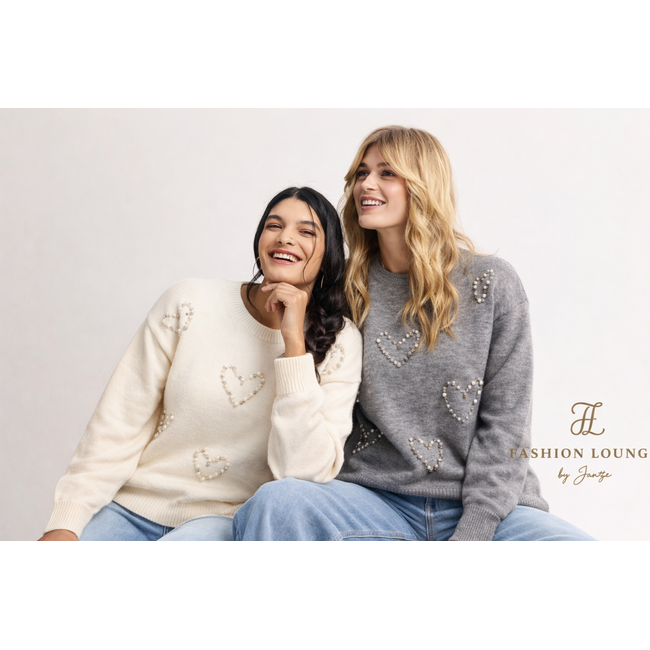 TRUI ANNIE BEADED HEART GREY