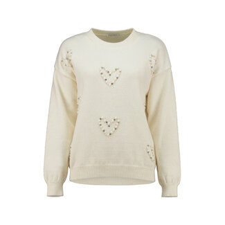 TRUI ANNIE BEADED HEART CREAM