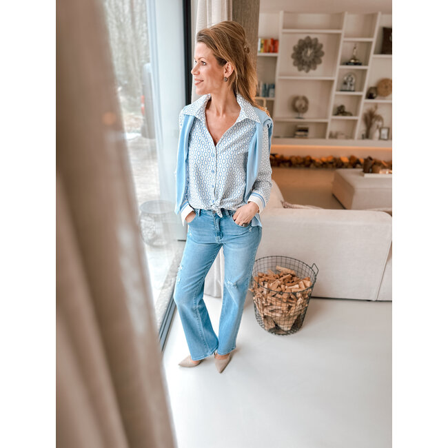 BLOUSE CH352 SOFTBLUE PRINT