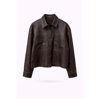 BLOUSE/JACK HEDDA CHOCO LEERLOOK