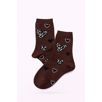 SOK HARTJE LEOPARD CHOCO