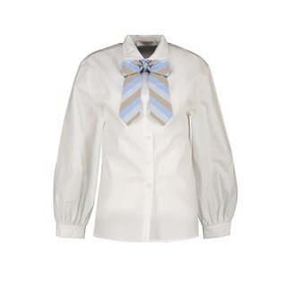 BLOUSE FABIENNE WHITE/SKY STROPDAS