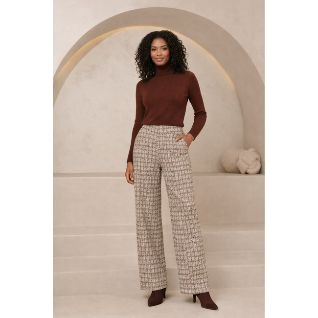LOFTY MANNER PANTALON DORA TWEED BEIGE