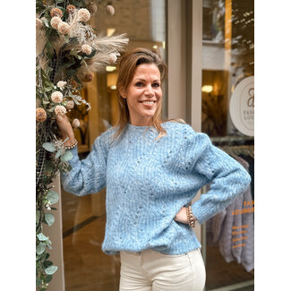 TRUI OPEN KNIT SOFT BLUE
