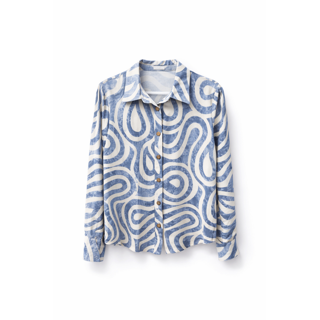 BLOUSE STRETCH  SOFTBLUE HS9502