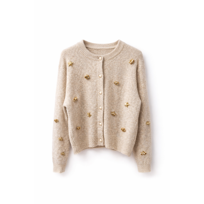 VEST BEIGE GOLD BUTTONS M967