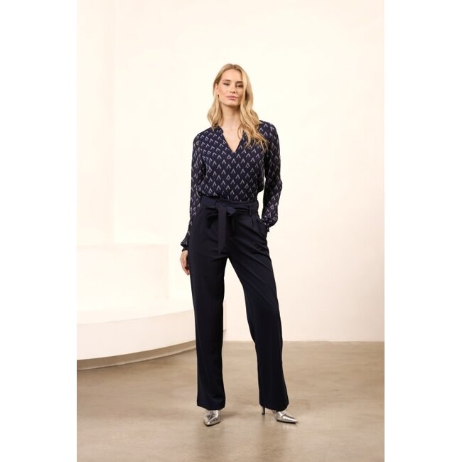 LOFTY MANNER BLOUSE ELIZA NAVY PRINT