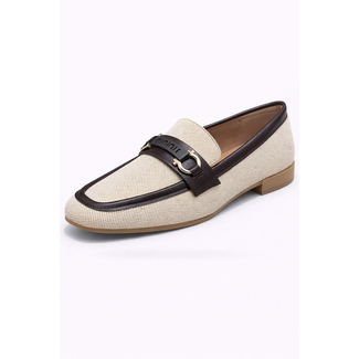 SCHOEN LOAFER LINEN CHOCO H8-515