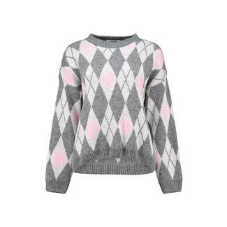 TRUI ULLA GREY/PINK  CHECK