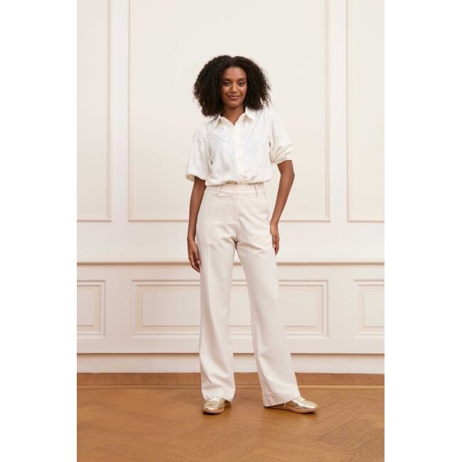 LOFTY MANNER PANTALON DELPHINE OFFWHITE STRIPE