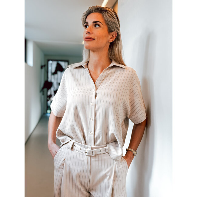 BLOUSE GRAZIELLA STRIPE BEIGE 26