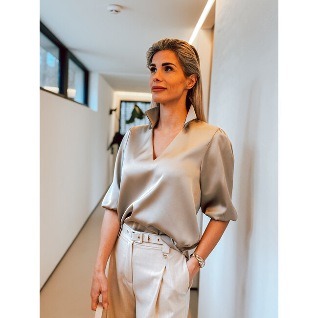 BLOUSE ALMA  SATIN TAUPE 26