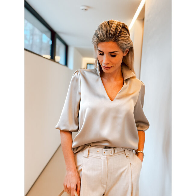 BLOUSE ALMA  SATIN TAUPE 26