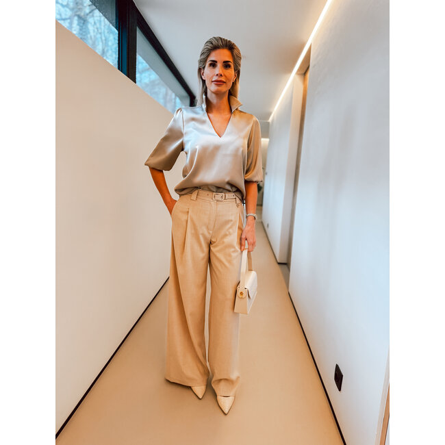 BLOUSE ALMA  SATIN TAUPE 26