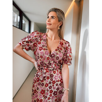 FREEBIRD JURK DIEKE SS FLOWER SEQUINS