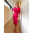 JURK TEGAN WRAP DRESS RASPBERRY