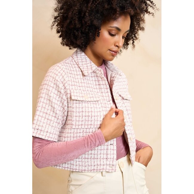 LOFTY MANNER BLAZER SHORT INES OFFWHITE/MAUVE