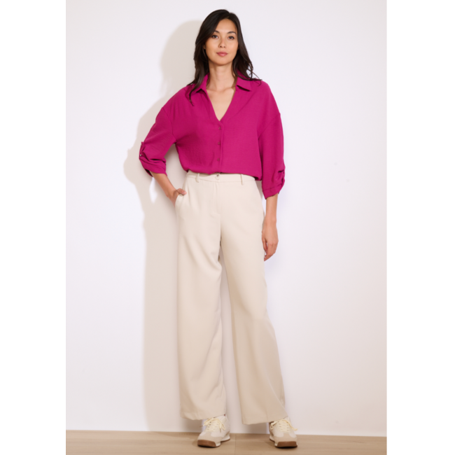 BROEK TWILLWID VANILLE