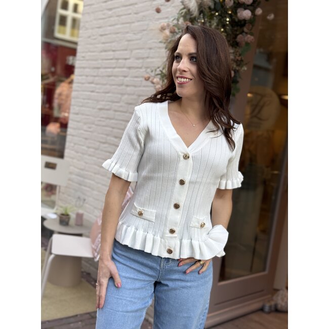 TOP RUFFLE WHITE CH9501