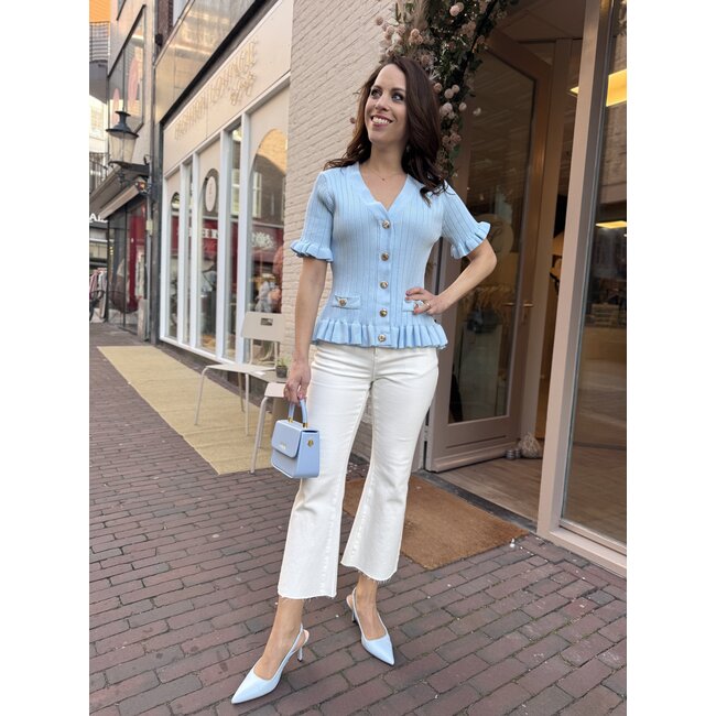 TOP RUFFLE LIGHT BLUE CH9501