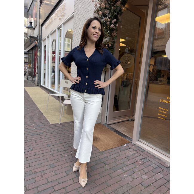 TOP RUFFLE DARK BLUE CH9501