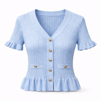 TOP RUFFLE LIGHT BLUE CH9501