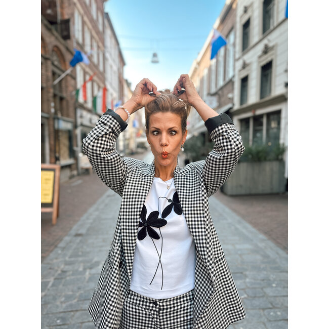 BLAZER VICHY.F ZWART