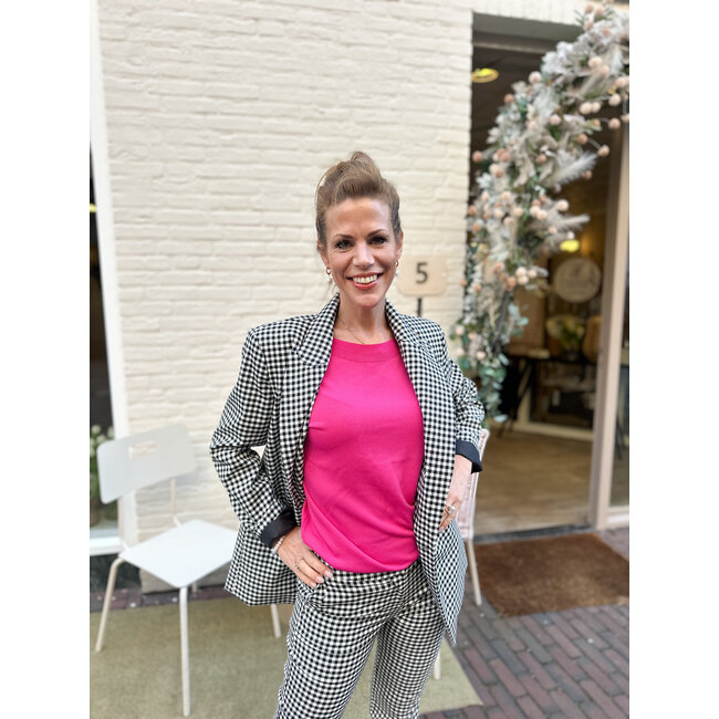 BLAZER VICHY.F ZWART