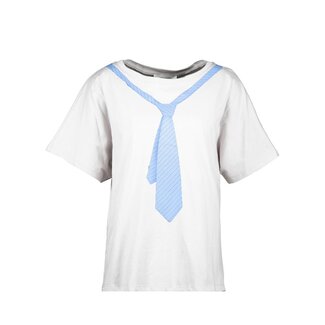 T-SHIRT CAYA OFF-WHITE/BLAUW