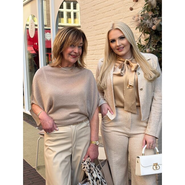 VICOLO PANTALON LEERLOOK TAUPE TAB0165