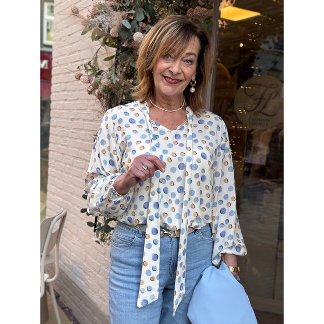 BLOUSE SARI PASTEL DOTS