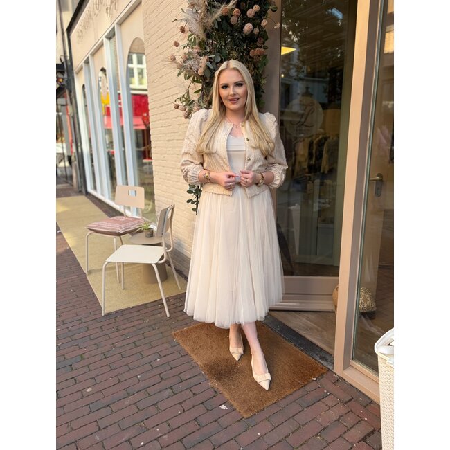 ROK TULE MIDI SL212 CREAM BEIGE