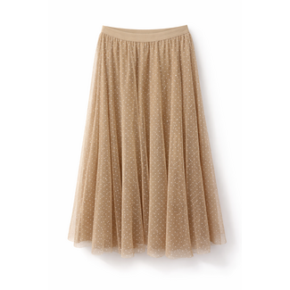 ROK TULE TAUPE CREAM DOTS