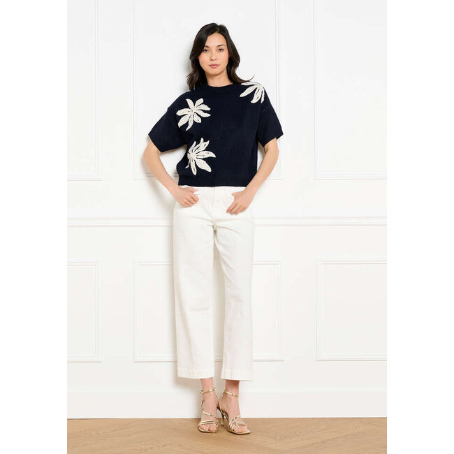 GEBREIDE TOP FLOTUFTMC NAVY