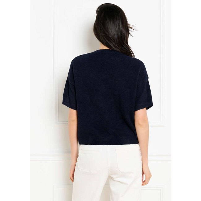 GEBREIDE TOP FLOTUFTMC NAVY