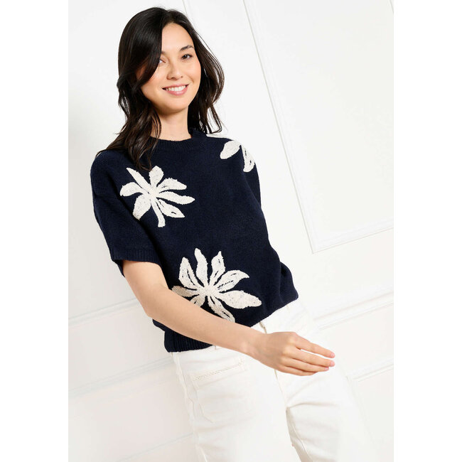 GEBREIDE TOP FLOTUFTMC NAVY